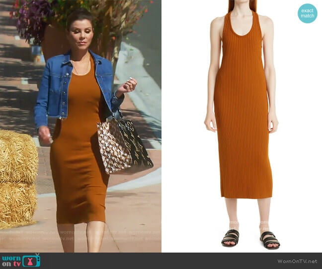 Vince Rib Racerback Tank Midi Dress worn by Heather Dubrow on The Real Housewives of Orange County