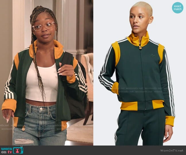 Adidas x Yara Shahidi Synthetic Yara Varsity Track Top worn by Diane Johnson (Marsai Martin) on Black-ish