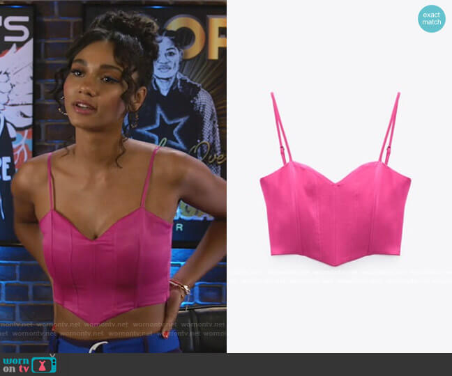 Zara Bustier Crop Top worn by Layla Keating (Greta Onieogou) on All American