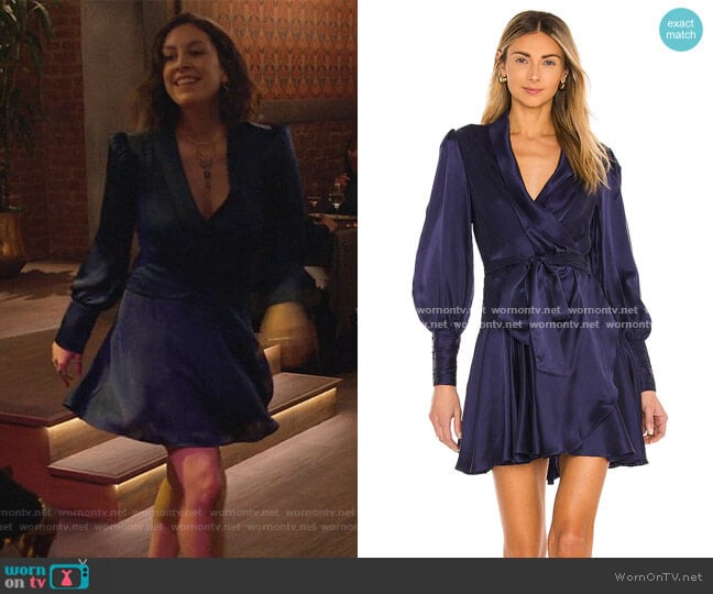 Zimmermann Silk Wrap Mini Dress worn by Sarah (Caitlin McGee) on Home Economics