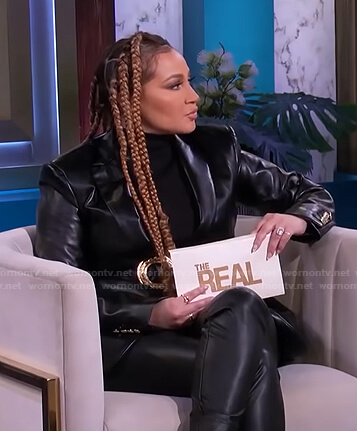 Adrienne’s black blazer blazer on The Real