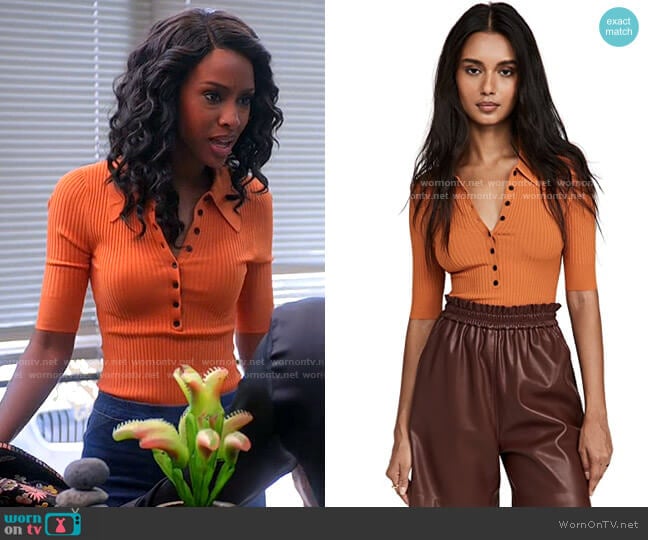 A.L.C. Dia Bodysuit worn by Karen Mott (Ebony Obsidian) on Tyler Perrys Sistas