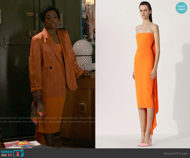 Alex Perry Hall Strapless Dress worn by Neff Davis (Alexis Floyd) on Inventing Anna