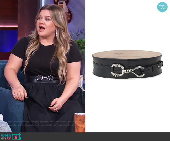 Alexander McQueen Hook Waist Belt worn by Kelly Clarkson on The Kelly Clarkson Show