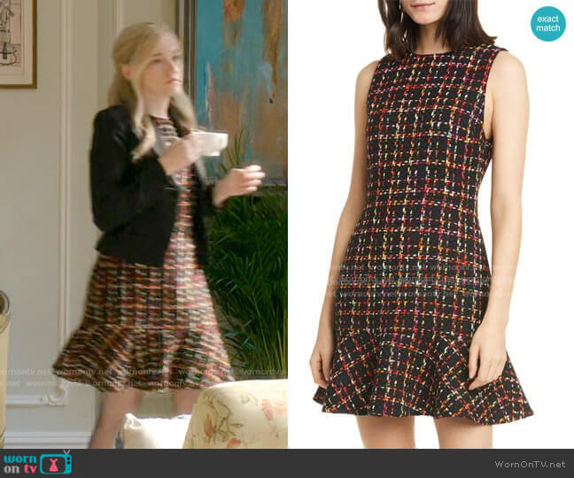 Alice + Olivia Sonny Dress worn by Anna Delvey (Julia Garner) on Inventing Anna