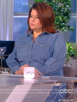 Ana’s denim utility dress on The View