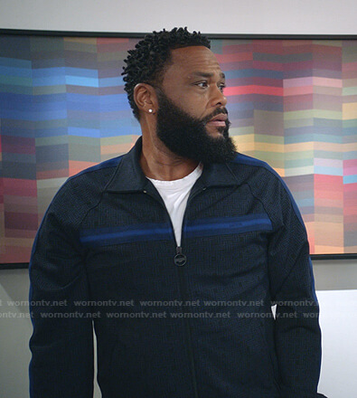 Andre’s black track jacket and pants on Black-ish