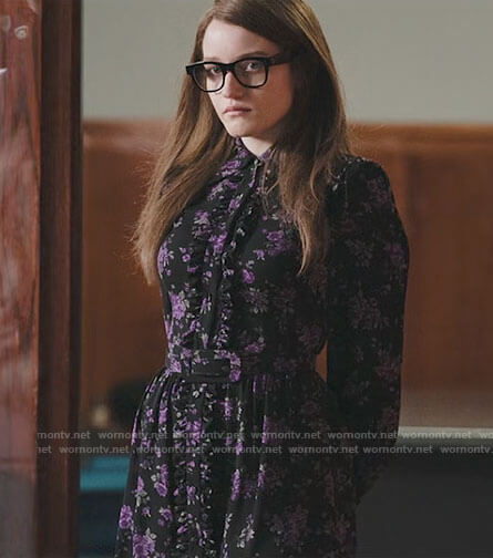 Anna’s floral courtroom dress on Inventing Anna