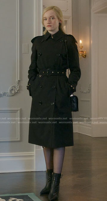 Anna’s black trench coat on Inventing Anna