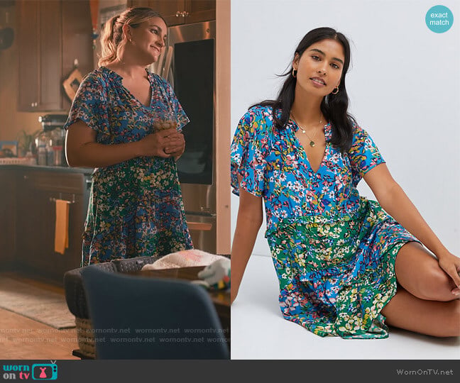 Anthropologie Robin Tiered Mini Dress worn by Noreen Fitzgibbons (Jamie Lynn Spears) on Sweet Magnolias