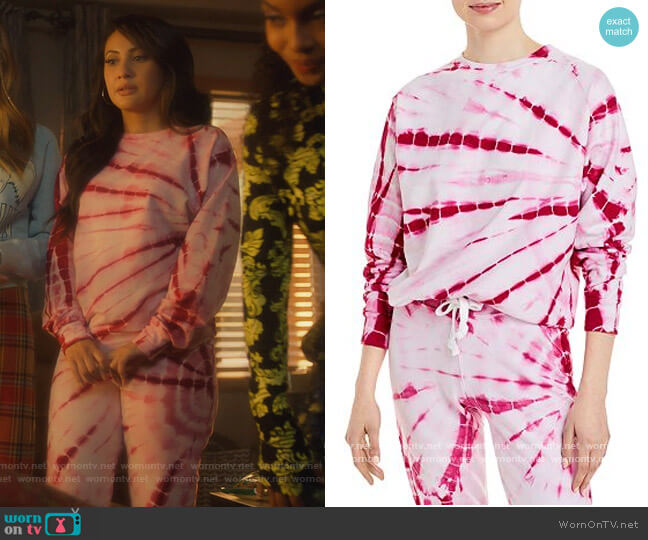 Aqua Tie Dye Sweatshirt worn by Ana Torres (Francia Raisa) on Grown-ish