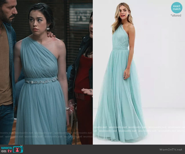 ASOS One Shoulder Tulle Maxi Dress worn by Annie Sullivan (Anneliese Judge) on Sweet Magnolias