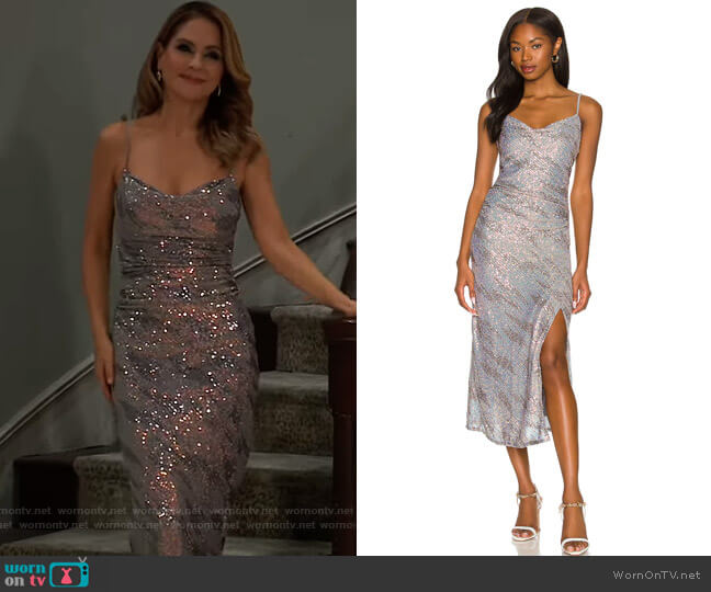 ASTR the Label Hollywood Sequin Midi Dress worn by Olivia Falconeri (Lisa Lo Cicero) on General Hospital