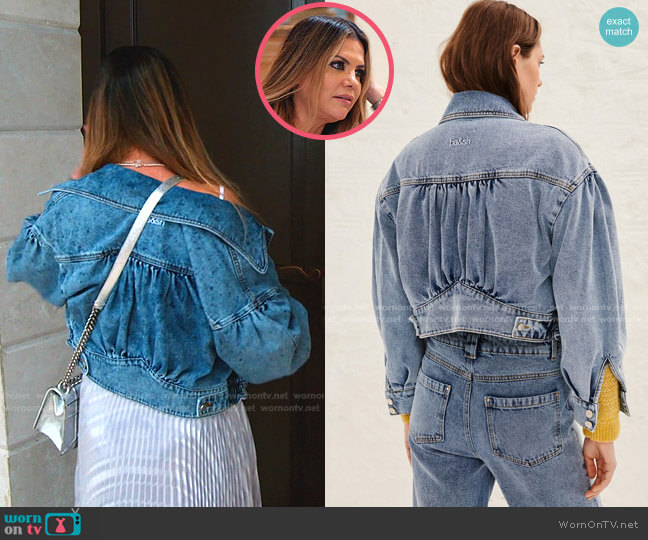 Ba&sh Dilara Cotton Denim Jacket worn by Adriana de Moura (Adriana de Moura) on The Real Housewives of Miami