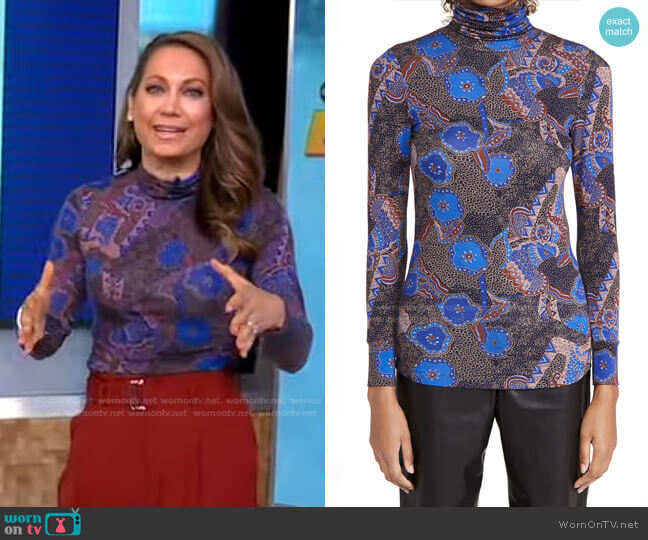 Ba&Sh Jonas Top worn by Ginger Zee on Good Morning America