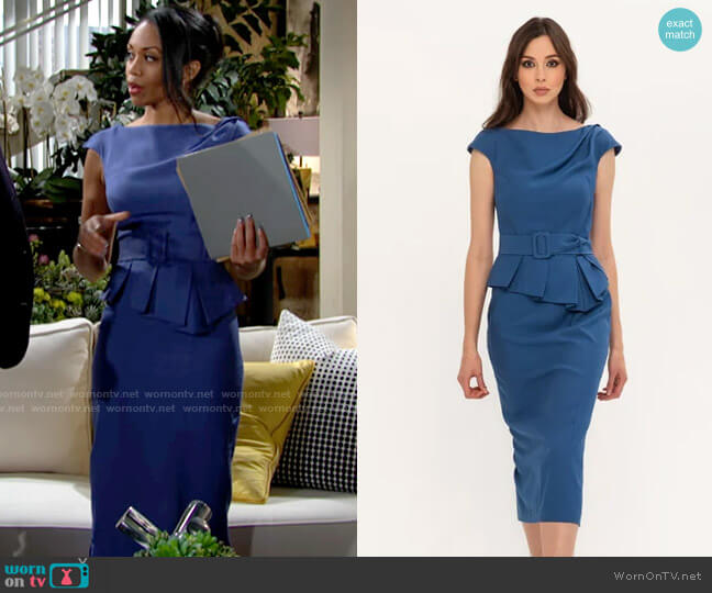 BGL Peplum Dress worn by Amanda Sinclair (Mishael Morgan) on The Young and the Restless
