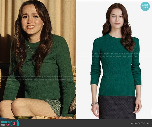 Brooks Brothers Cable Knit Sweater worn by Lexi Howard (Maude Apatow) on Euphoria