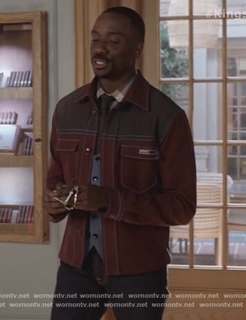 brown denim jacket on The Kings of Napa