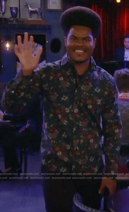 Carter’s floral button down shirt on Call Me Kat