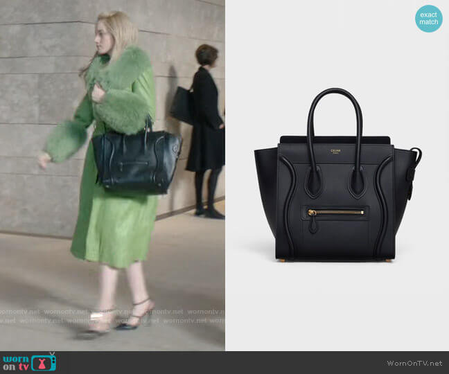 Celine Mini Luggage Handbag worn by Anna Delvey (Julia Garner) on Inventing Anna