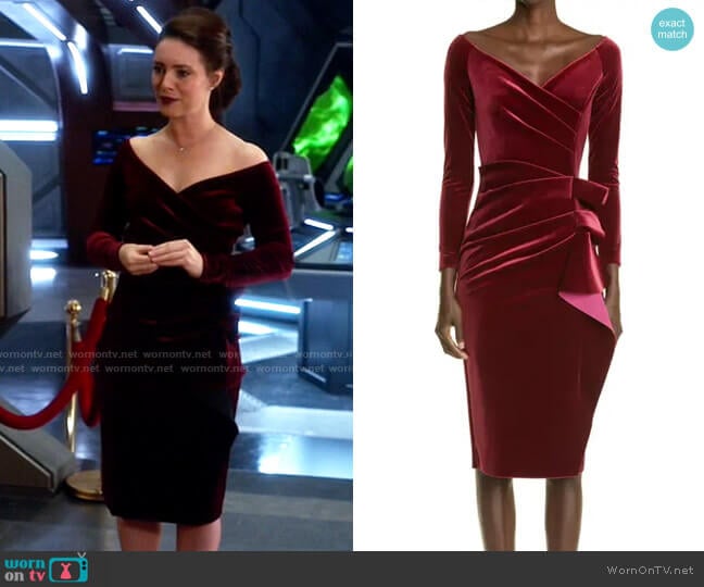 Chiara Boni La Petite Robe Silveria Velvet Dress worn by Gideon (Amy Louise Pemberton) on Legends of Tomorrow
