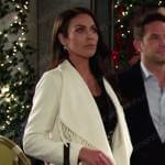 Chloe’s white fringed wrap coat on Days of our Lives