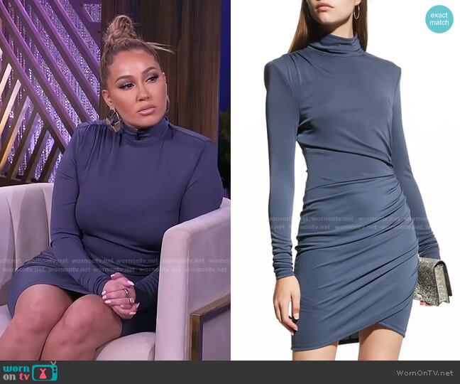 Cinq a Sept Marlene Ruched Dress worn by Adrienne Houghton on The Real