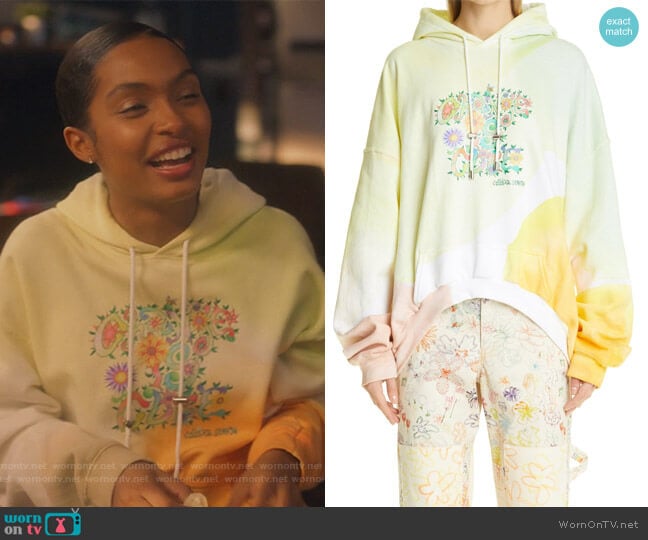 Collina Strada Change is Cute Hoodie worn by Zoey Johnson (Yara Shahidi) on Grown-ish