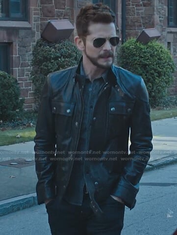 Conrad’s black leather jacket on The Resident