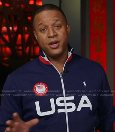 Craig’s navy USA track jacket on Today
