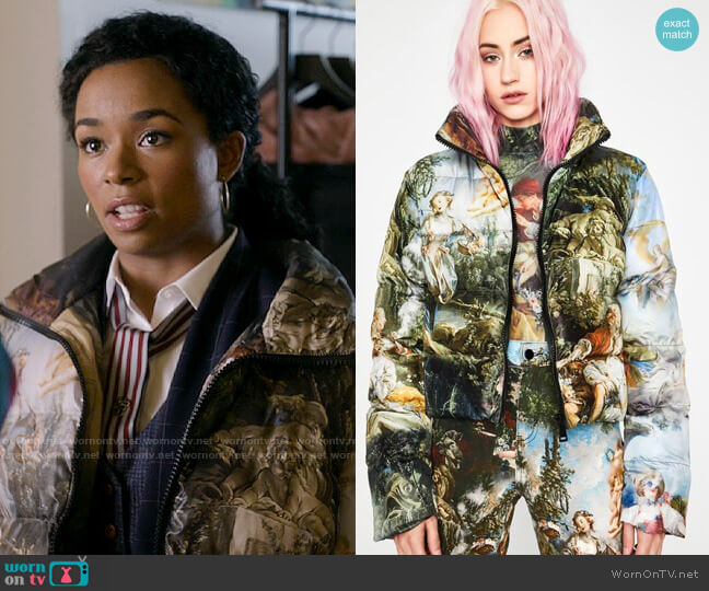 Current Mood Da Vinci's Demons Puffer Jacket worn by Neff Davis (Alexis Floyd) on Inventing Anna