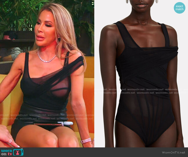 David Koma Mesh Draped Bodysuit worn by Lisa Hochstein (Lisa Hochstein) on The Real Housewives of Miami