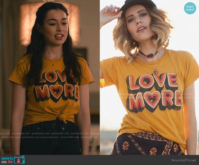 Dazey LA Love More Tee worn by Annie Sullivan (Anneliese Judge) on Sweet Magnolias