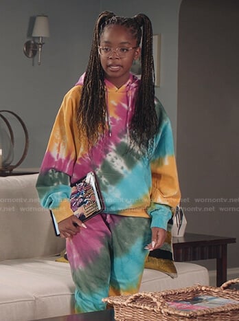 Diane’s tie dye hoodie and sweatpants on Black-ish