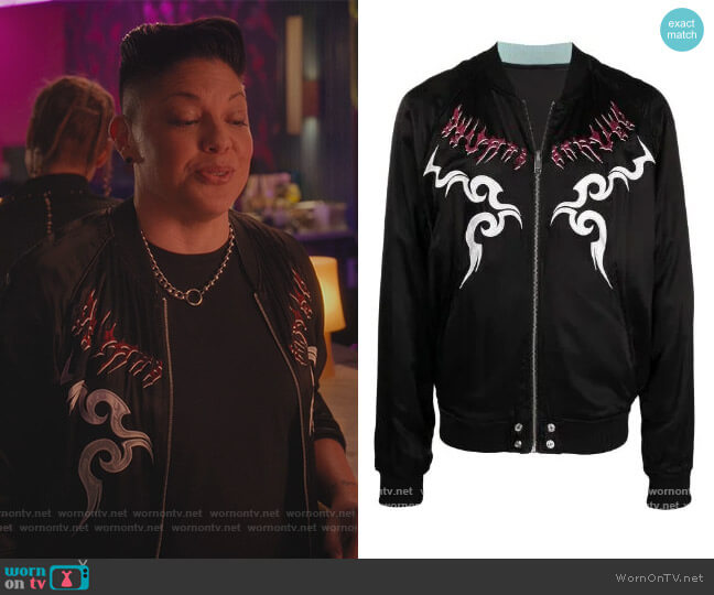 Diesel Reversible Embroidered Bomber Jacket worn by Che Diaz (Sara Ramirez) on And Just Like That
