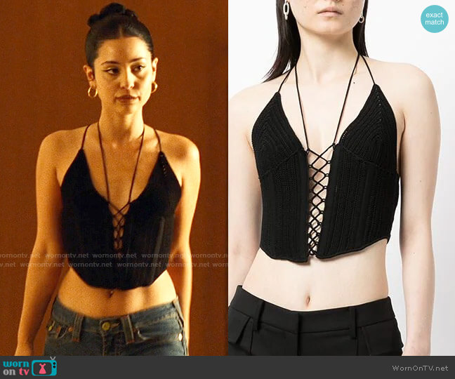 WornOnTV: Maddy's black lace-up corset top on Euphoria Alexa