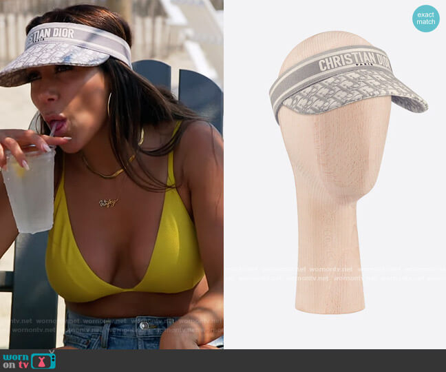 Dior D-Oblique Visor worn by Melissa Gorga on The Real Housewives of New Jersey