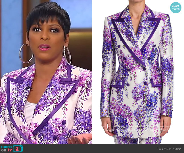 Dolce & Gabbana Double-Breasted Floral Blazer worn by Tamron Hall on Tamron Hall Show