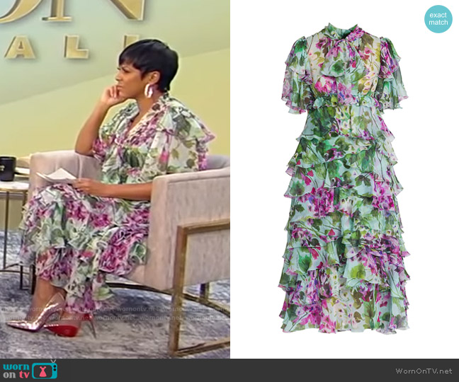 Dolce & Gabbana Tiered Ruffle Midi-Dress worn by Tamron Hall on Tamron Hall Show
