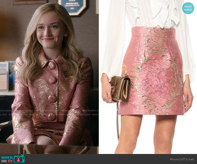 Dolce & Gabbana Brocade Skirt worn by Anna Delvey (Julia Garner) on Inventing Anna