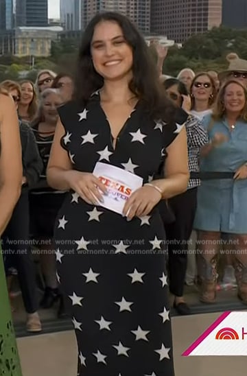 Donna’s black star print maxi dress on Today