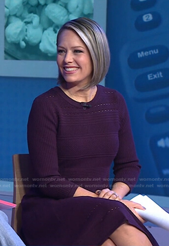 Dylan’s purple pointelle knit dress on Today
