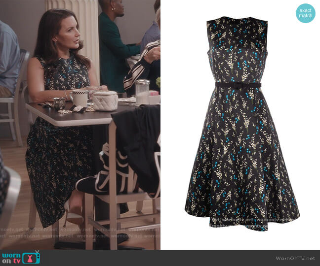 Erdem Floral Print Silk Dress worn by Charlotte York (Kristin Davis) on And Just Like That