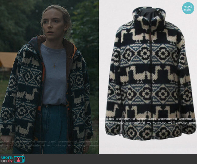 Farfield Clothing Shaker Geese Fleece Jacket worn by Villanelle (Jodie Comer) on Killing Eve