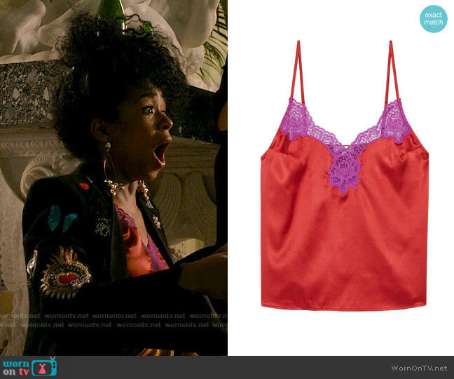 Fleur du Mal James Lace Trim Camisole worn by Neff Davis (Alexis Floyd) on Inventing Anna