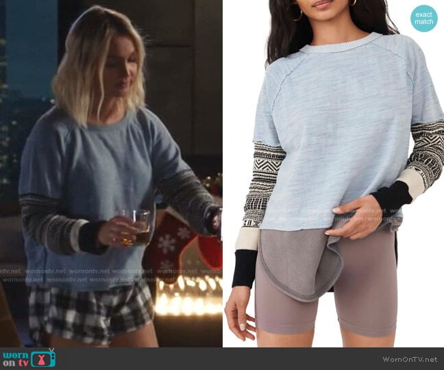 Free People Jordan Mix Knit Tee worn by Jo Wilson (Camilla Luddington) on Greys Anatomy