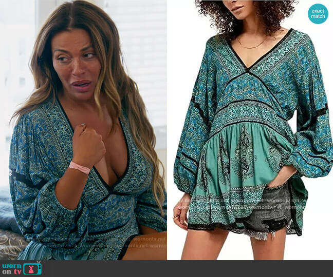 Free People Luna Scarf Print Tunic worn by Dolores Catania on The Real Housewives of New Jersey