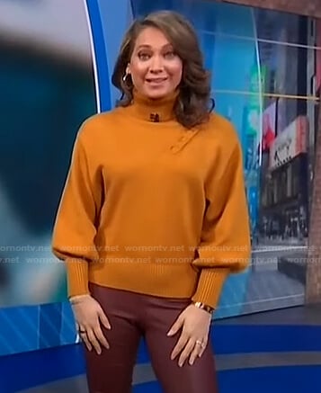 Ginger’s orange turtleneck sweater on Good Morning America