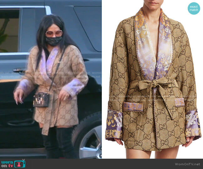 Gucci GG Linen Robe Jacket worn by Jen Shah on The Real Housewives of Salt Lake City