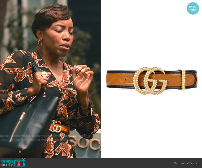 Gucci Torchon GG Marmont Belt worn by Helen Decatur (Heather Headley) on Sweet Magnolias